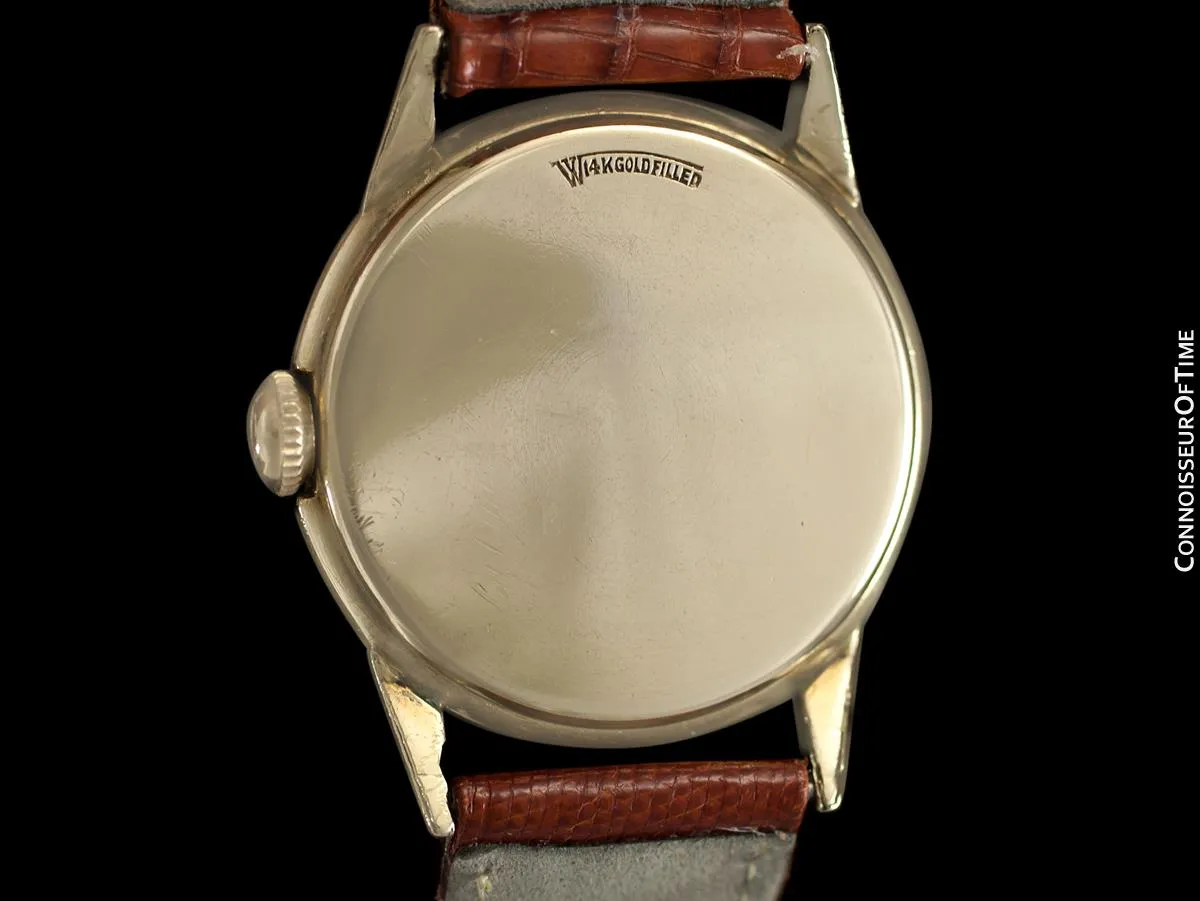 1950's Lord Elgin Direct Read "Chevron" Digital Jump Hour Watch - 14K Gold Filled