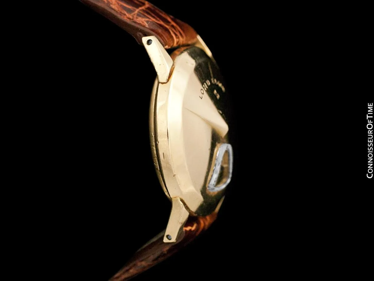 1950's Lord Elgin Direct Read "Chevron" Digital Jump Hour Watch - 14K Gold Filled