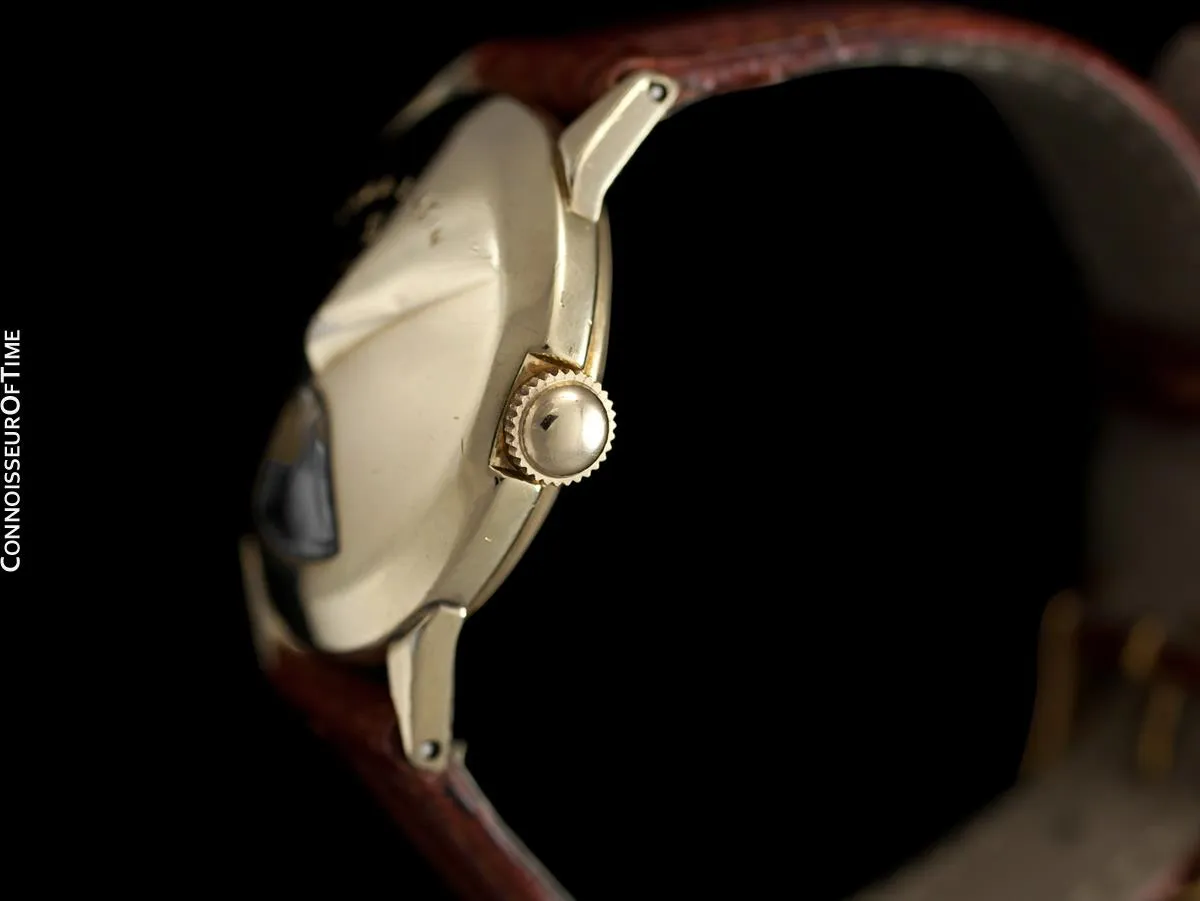 1950's Lord Elgin Direct Read "Chevron" Digital Jump Hour Watch - 14K Gold Filled
