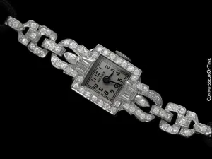 1950's Rolex Ladies Vintage Cocktail Watch - Platinum & Diamonds
