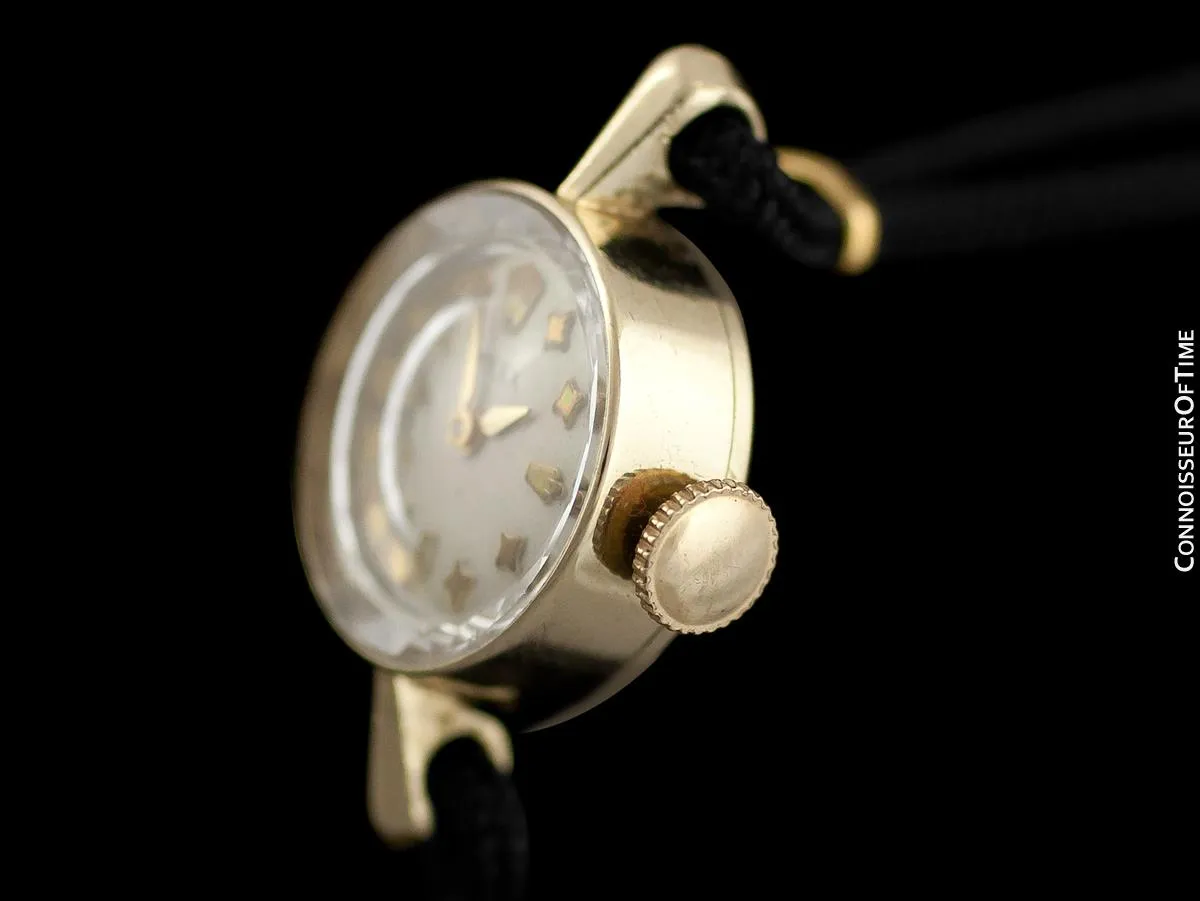 1950's Rolex Ladies Vintage Watch with Rare Star Dial - 14K Gold