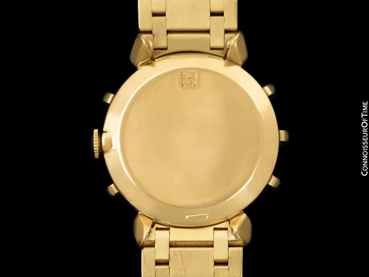 1951 Jaeger-LeCoultre Vintage Mens Watch, Rare Bradley II Model, 14K Gold - Ships Wheel