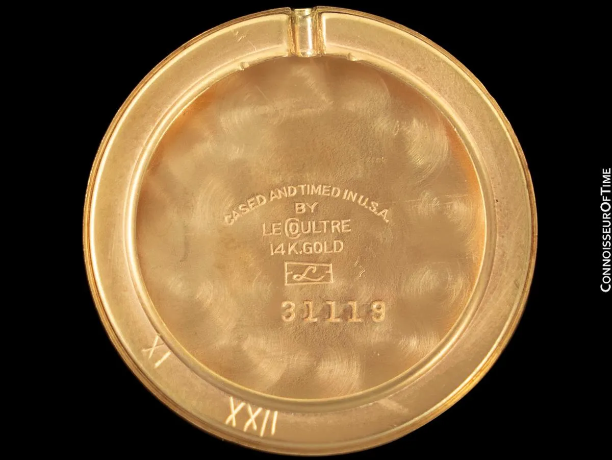 1951 Jaeger-LeCoultre Vintage Mens Watch, Rare Bradley II Model, 14K Gold - Ships Wheel