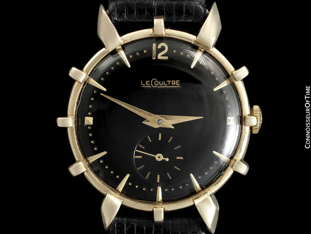 1952 Jaeger-LeCoultre Vintage Mens Watch, Rare Bradley II Model, 14K Gold - The Ships Wheel
