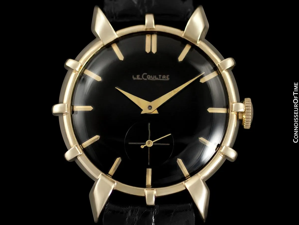 1952 Jaeger-LeCoultre Vintage Mens Watch, Rare Bradley II Model, 14K Gold - The Ships Wheel