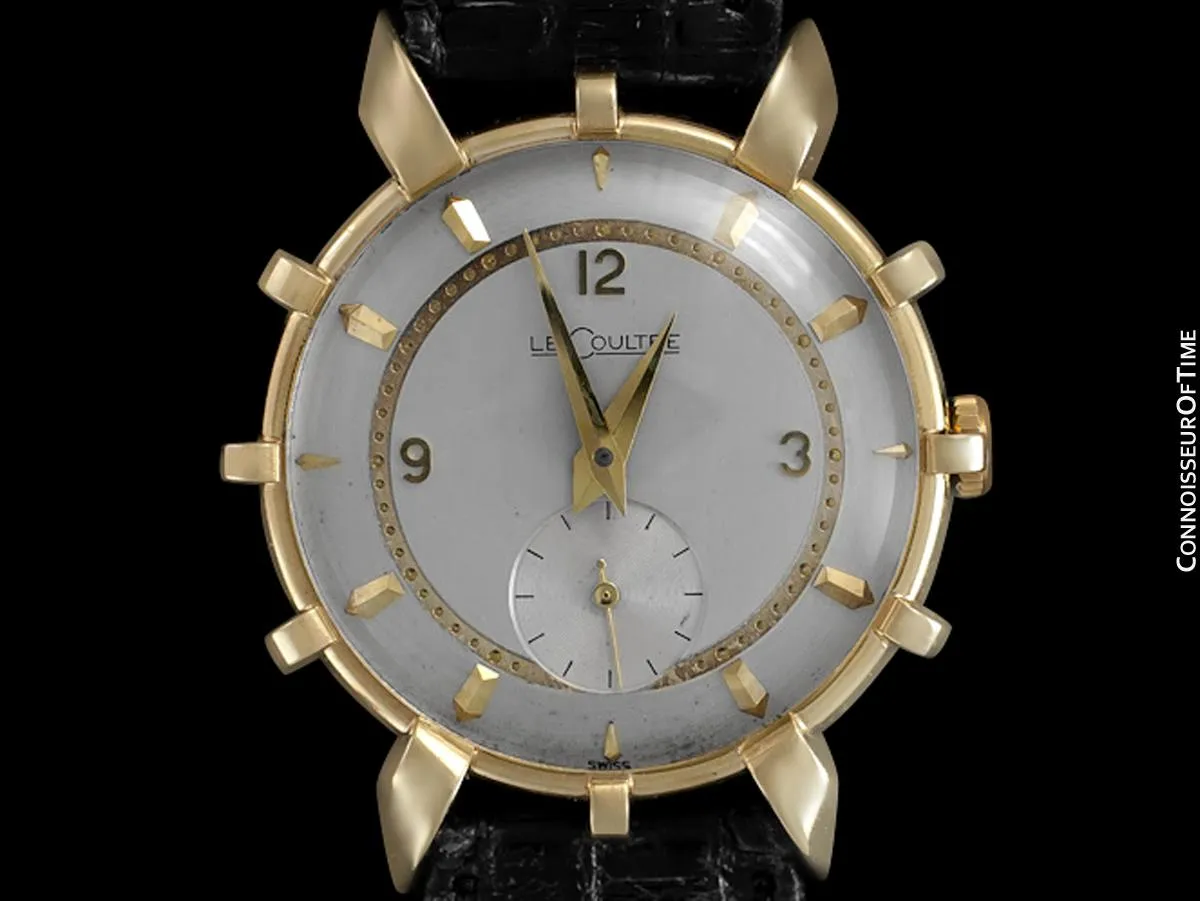 1952 Jaeger-Lecoultre Vintage Mens Watch, Rare Bradley II Model, 14K Gold - The Ships Wheel