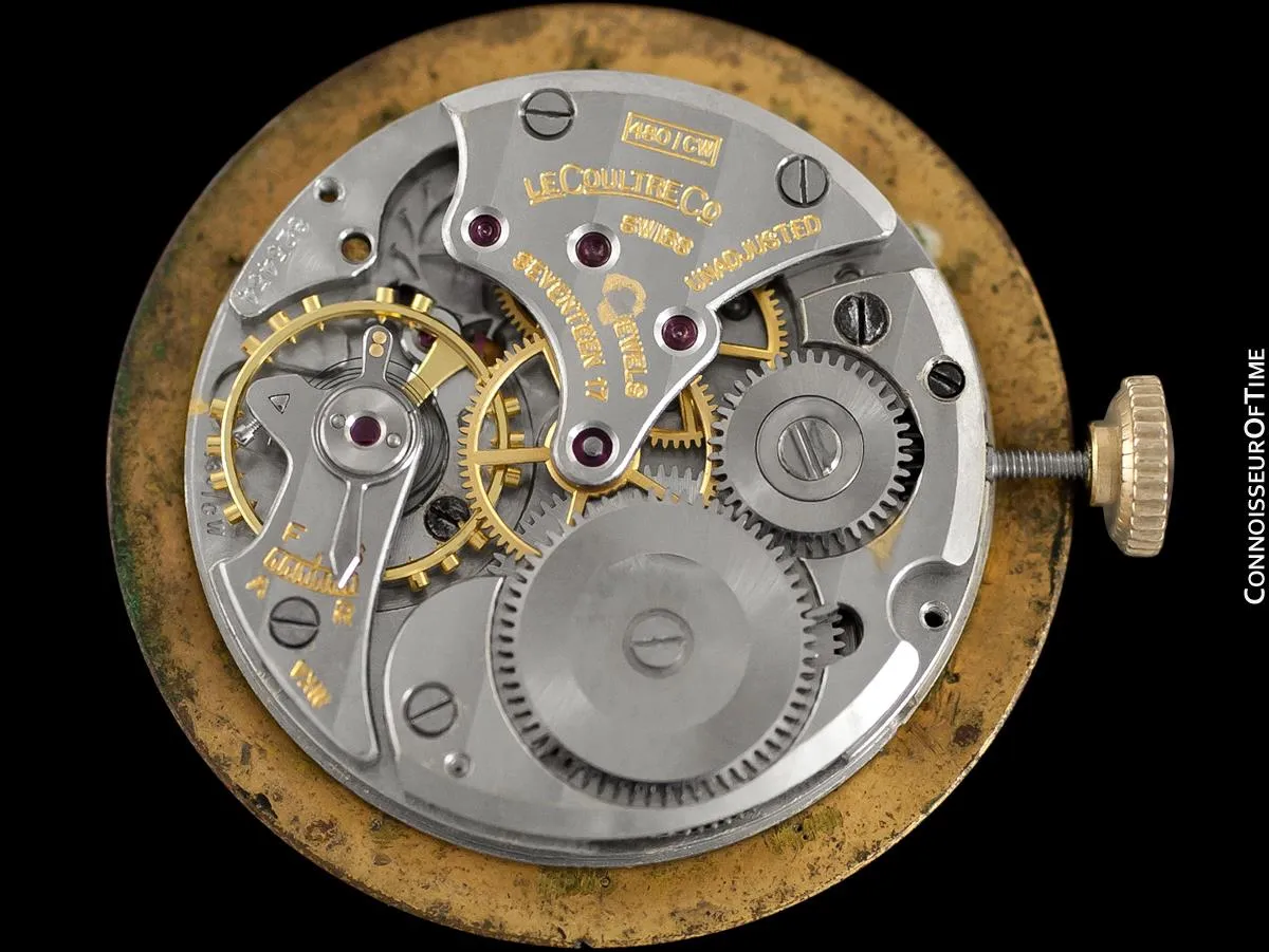 1952 Jaeger-LeCoultre Vintage Mens Watch, Rare Bradley II Model, 14K Gold - The Ships Wheel