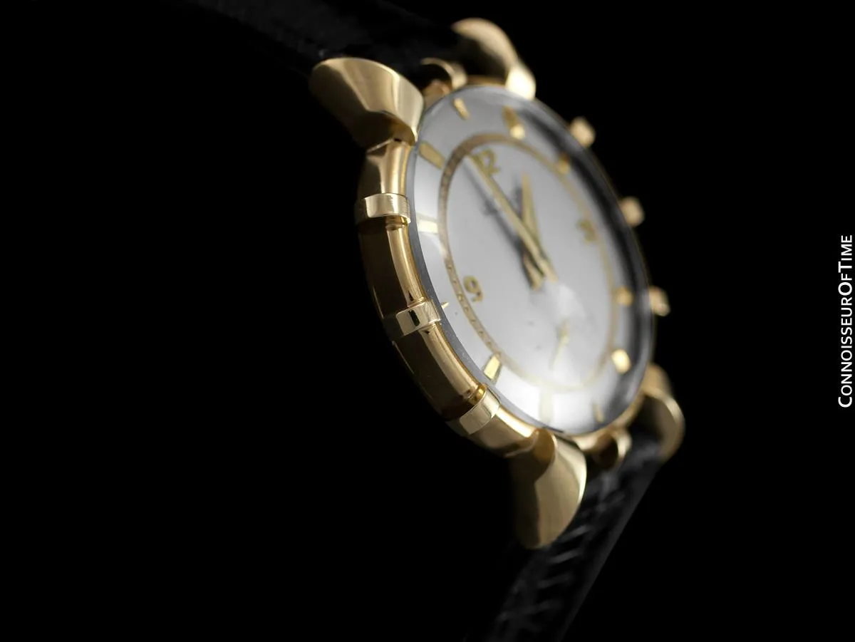 1952 Jaeger-Lecoultre Vintage Mens Watch, Rare Bradley II Model, 14K Gold - The Ships Wheel