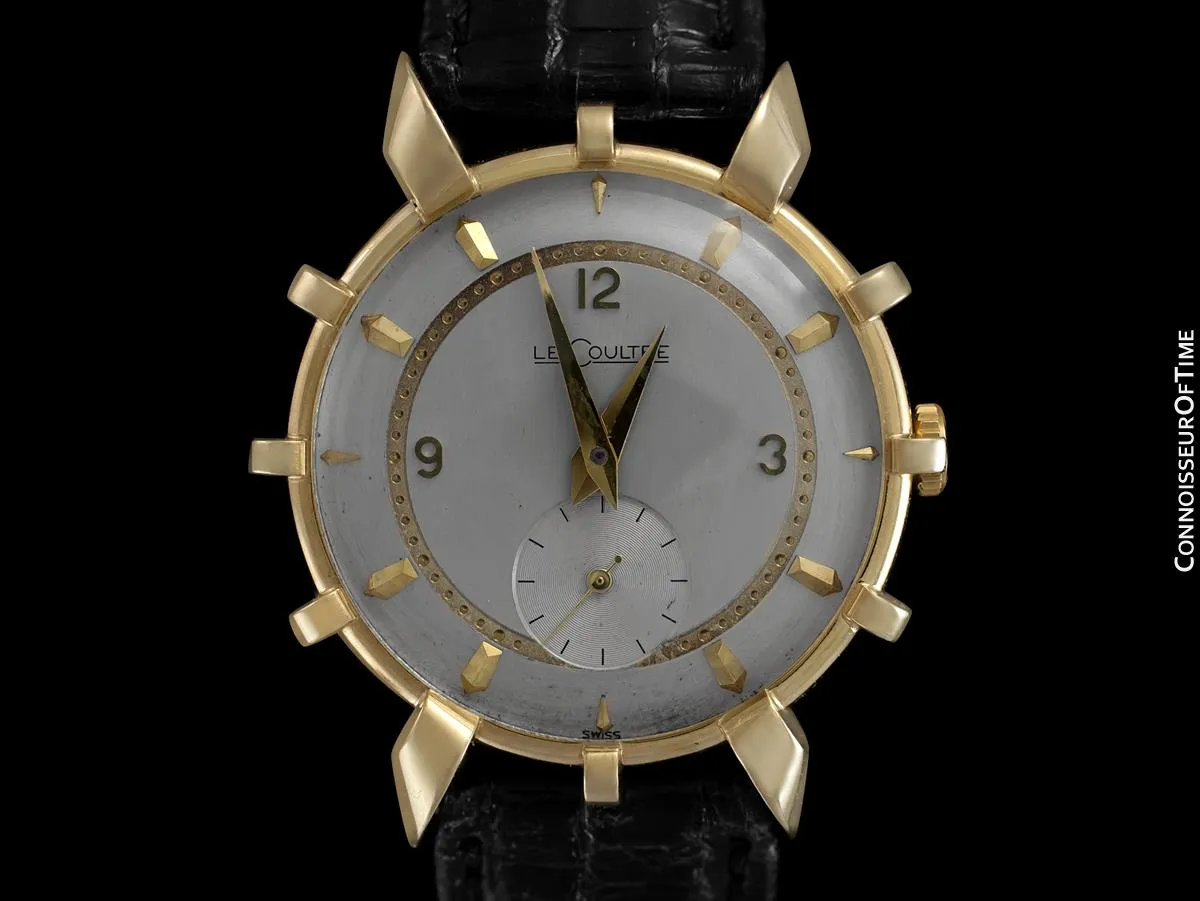 1952 Jaeger-Lecoultre Vintage Mens Watch, Rare Bradley II Model, 14K Gold - The Ships Wheel