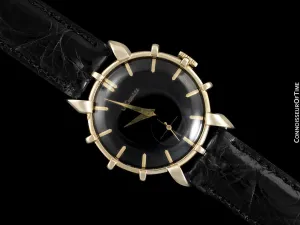 1952 Jaeger-LeCoultre Vintage Mens Watch, Rare Bradley II Model, 14K Gold - The Ships Wheel