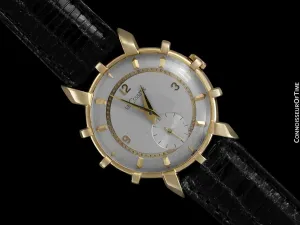 1952 Jaeger-Lecoultre Vintage Mens Watch, Rare Bradley II Model, 14K Gold - The Ships Wheel