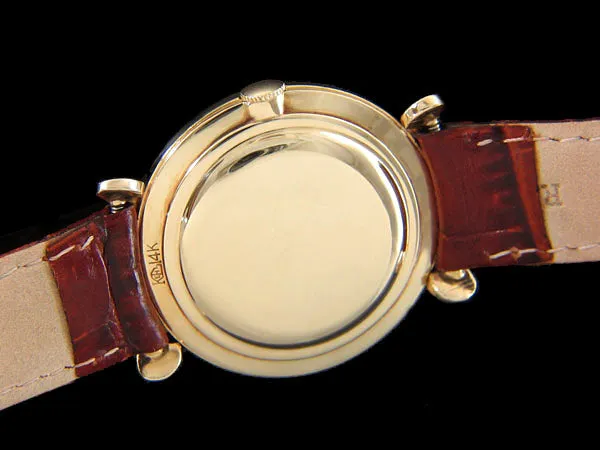 1954 Longines Vintage Mens Handwound Dress Watch, Beautiful Design - 14K Gold