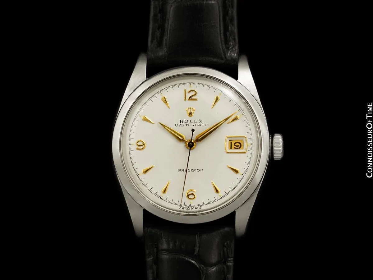 1954 Rolex Oysterdate Vintage Mens Ref. 6294 Handwound Watch - Stainless Steel & 18K Gold