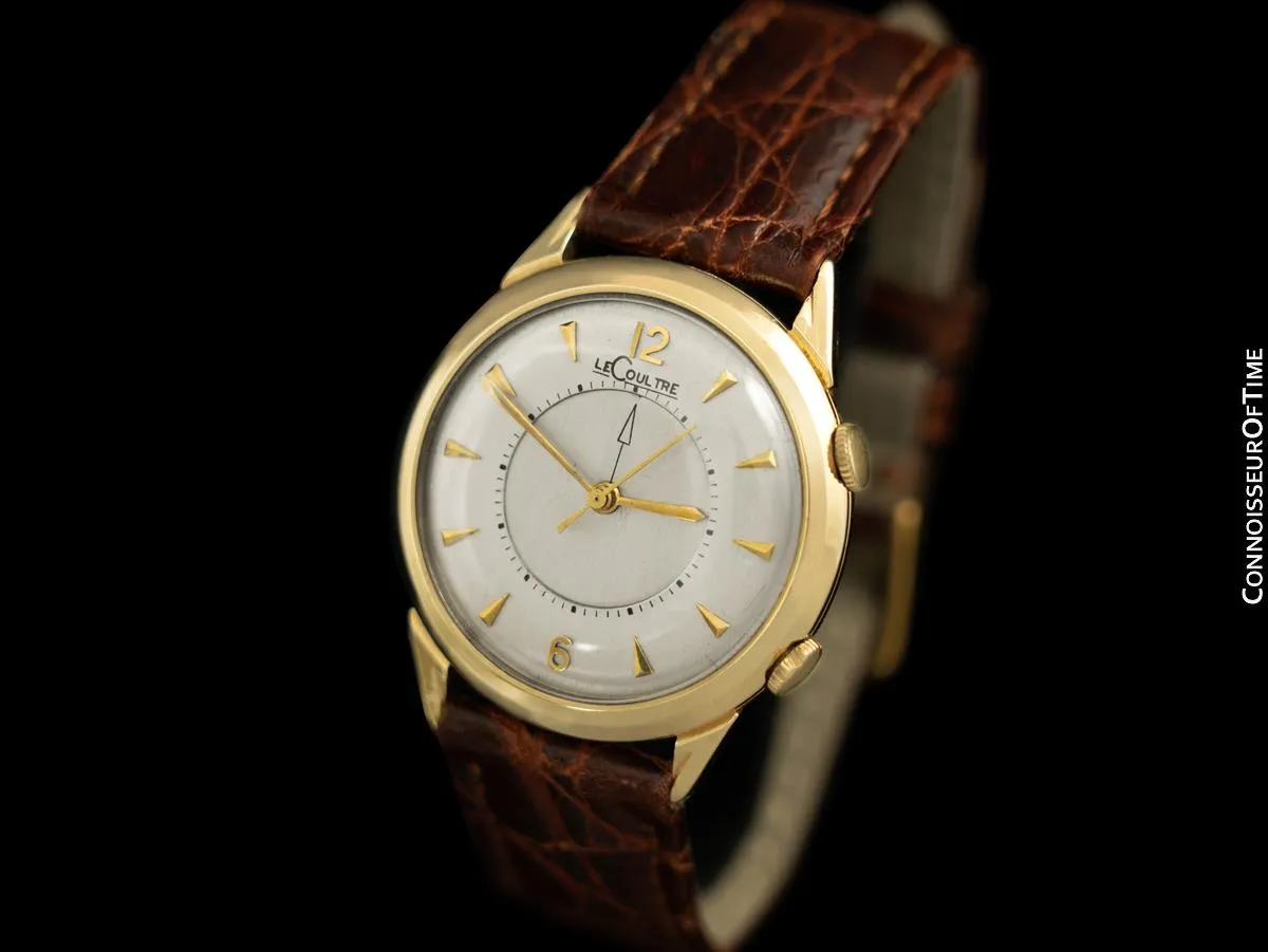 1957 Jaeger-LeCoultre Memovox Vintage Mens Reveil Wrist Alarm - 14K Gold