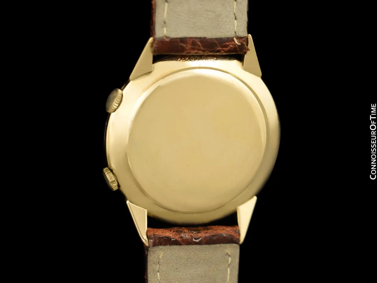 1957 Jaeger-LeCoultre Memovox Vintage Mens Reveil Wrist Alarm - 14K Gold