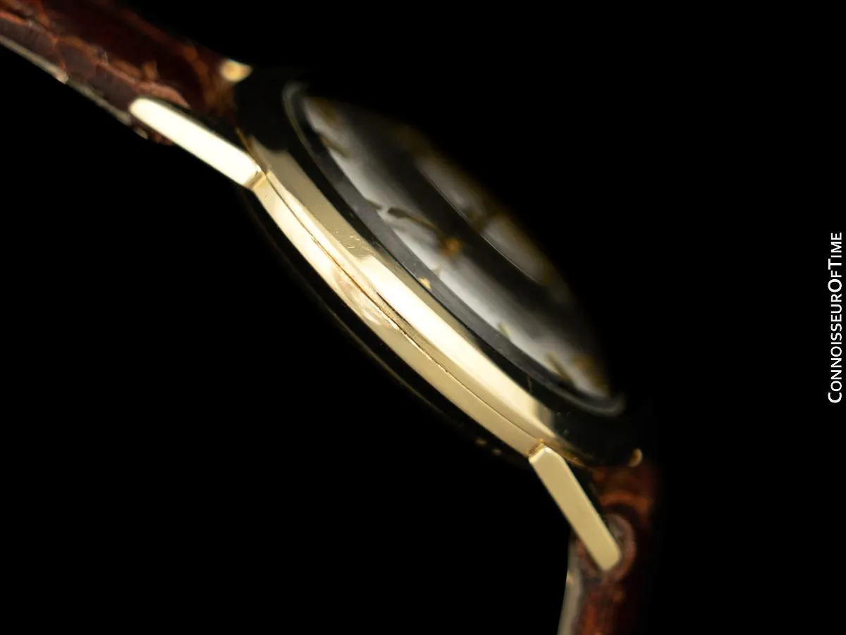1957 Jaeger-LeCoultre Memovox Vintage Mens Reveil Wrist Alarm - 14K Gold