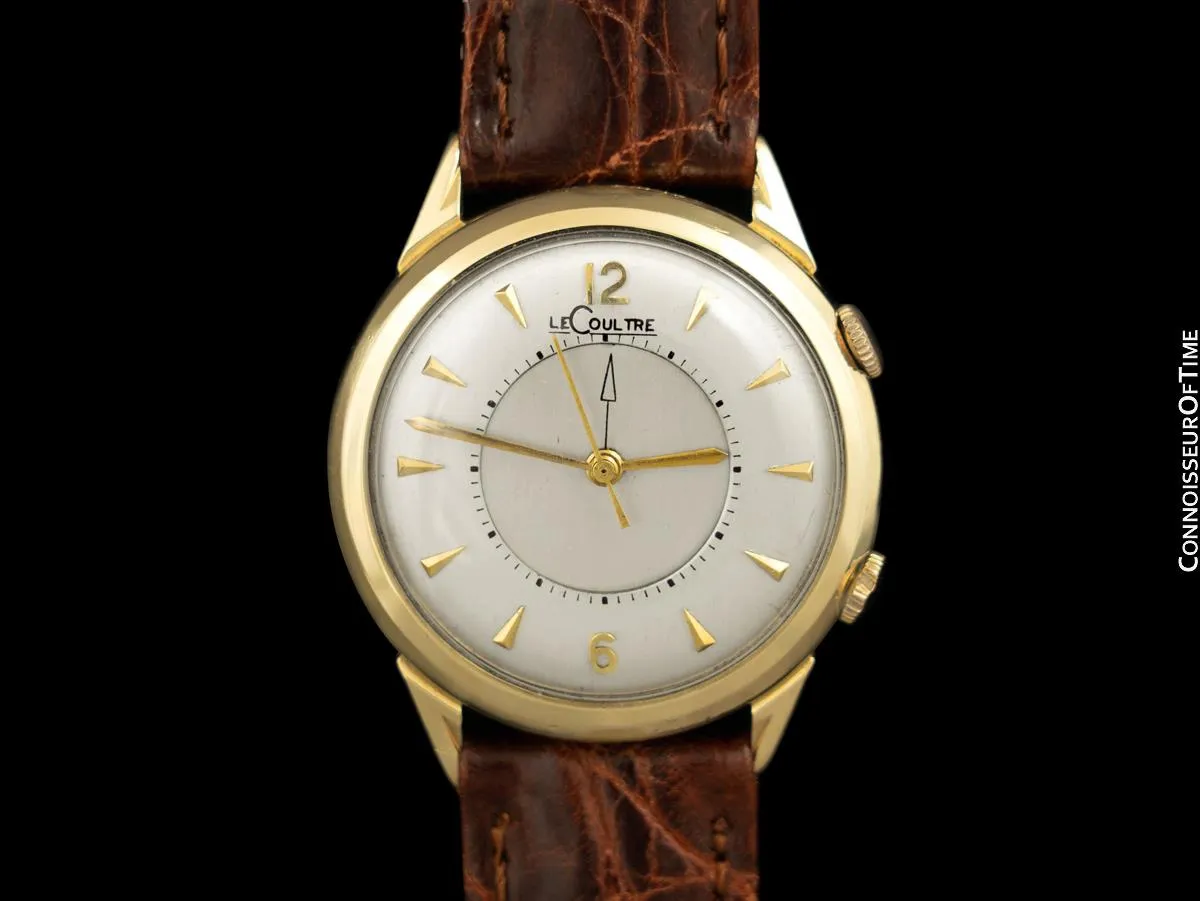 1957 Jaeger-LeCoultre Memovox Vintage Mens Reveil Wrist Alarm - 14K Gold