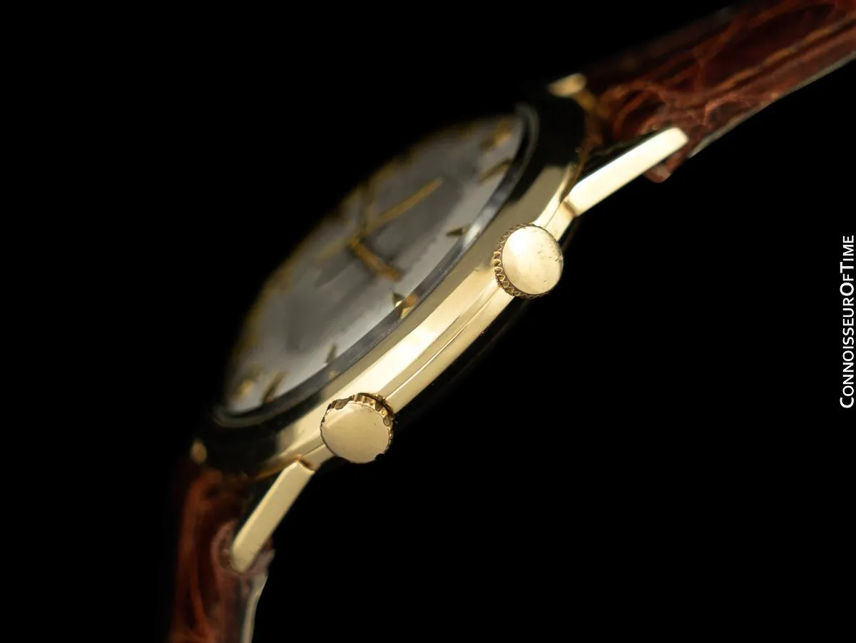 1957 Jaeger-LeCoultre Memovox Vintage Mens Reveil Wrist Alarm - 14K Gold