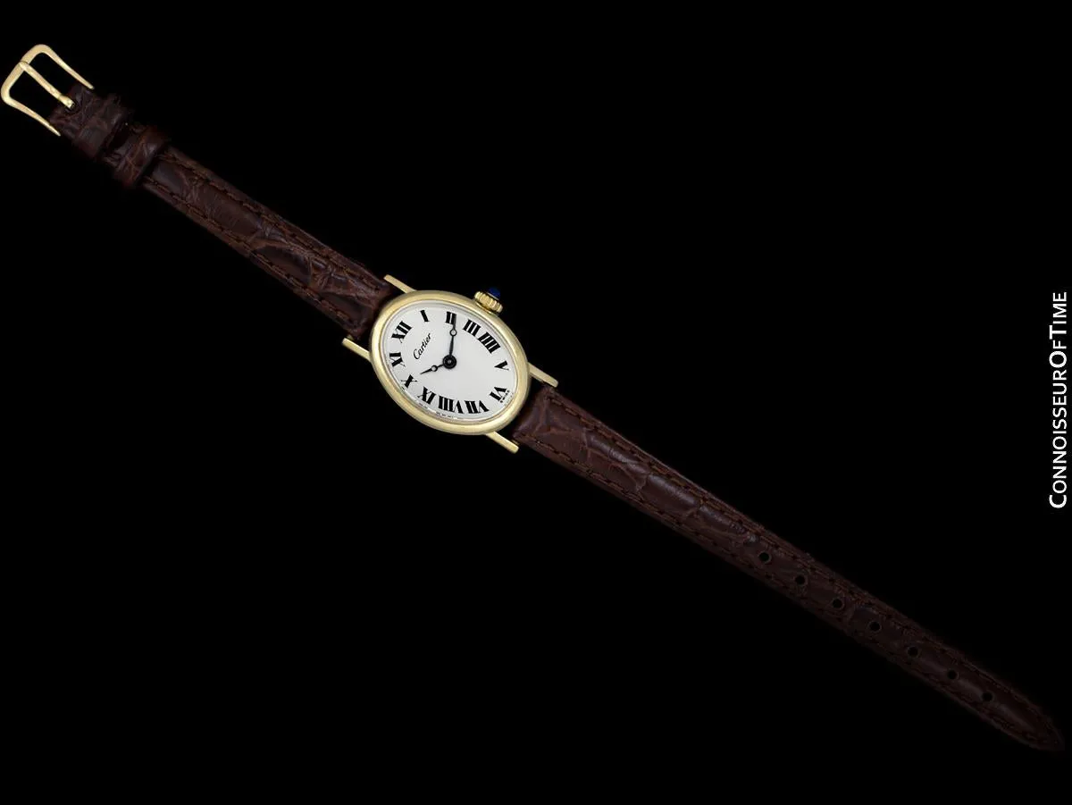 1960's Cartier Vintage Classic Ladies Handwound Watch - 14K Gold