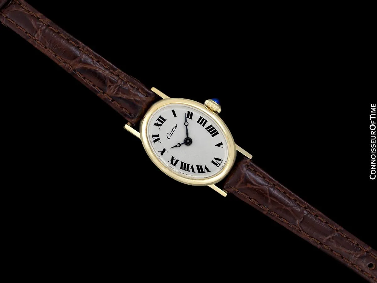 1960's Cartier Vintage Classic Ladies Handwound Watch - 14K Gold