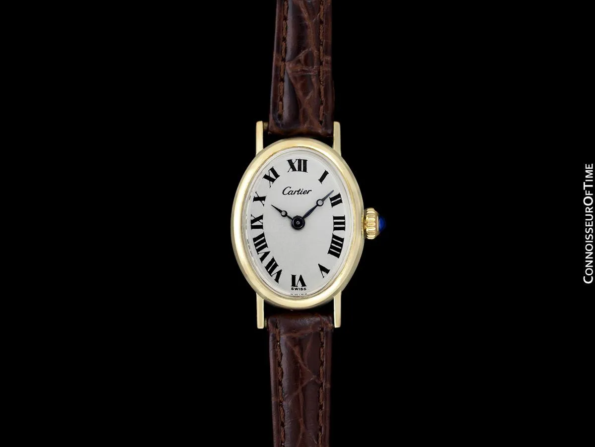 1960's Cartier Vintage Classic Ladies Handwound Watch - 14K Gold