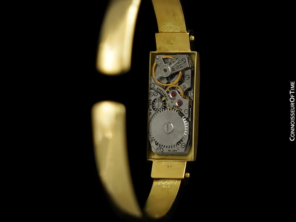 1960's Girard Perregaux Vintage Ladies Cuff Bracelet Factory Original Watch - 14K Gold Watch