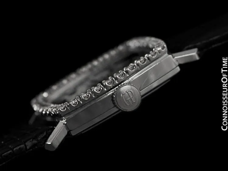 1960's Girard Perregaux Vintage Ladies Unisex Dress Watch - 14K White Gold & Diamonds