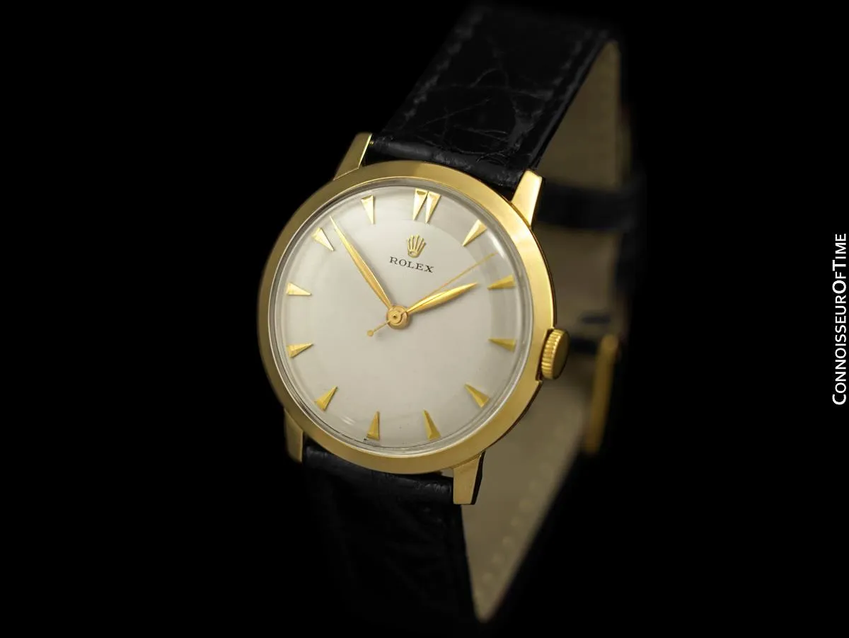 1960's Rolex Vintage Mens Handwound Dress Watch - 14K Gold