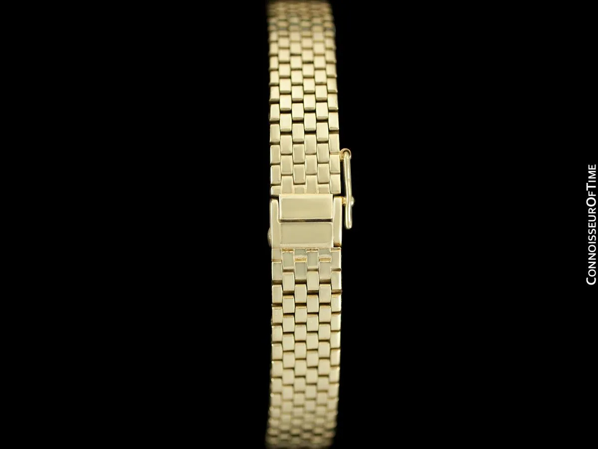 1960's Tiffany & Co. Ladies Backwind Miniature Bracelet Watch - 14K Gold with Box