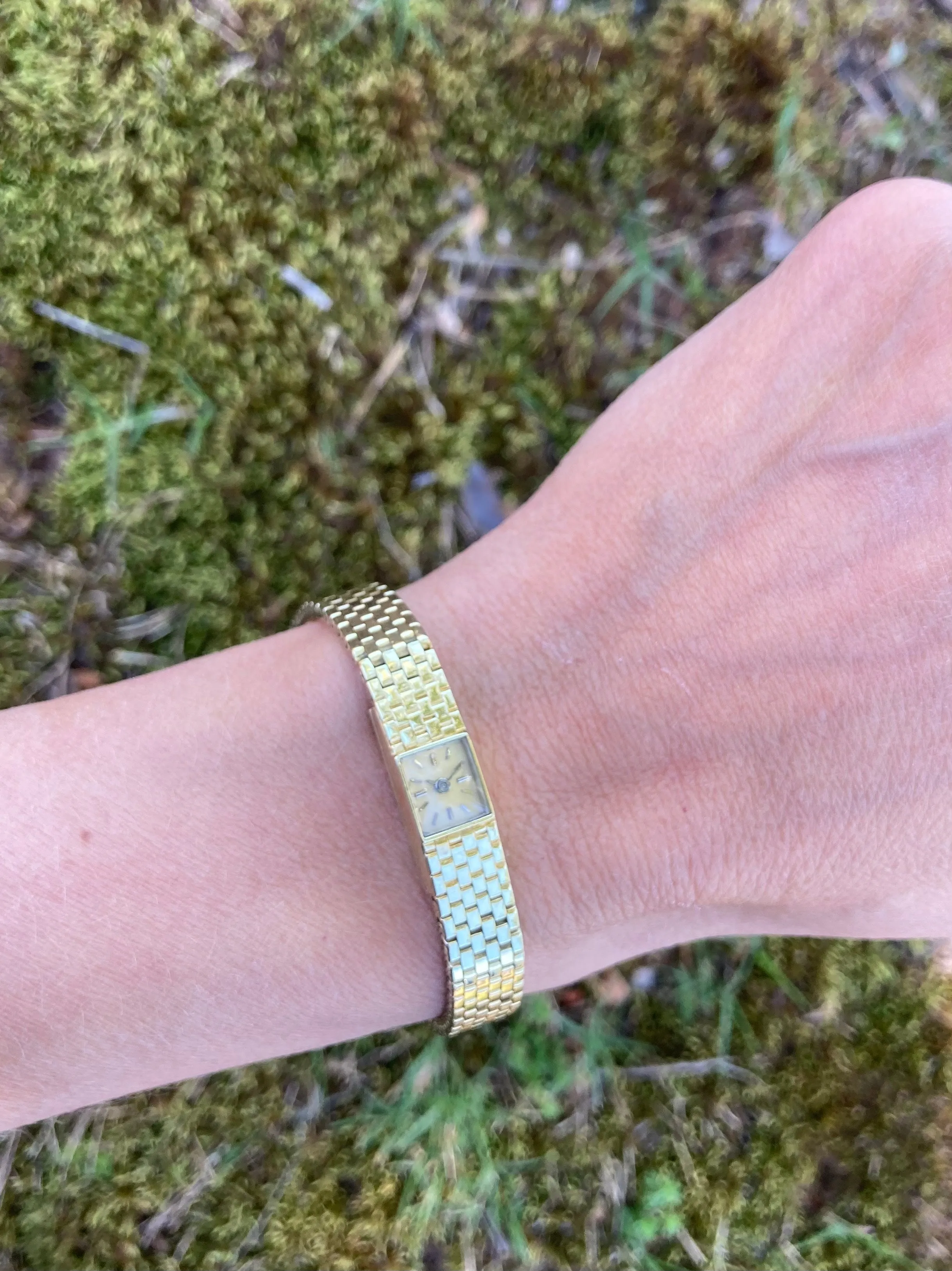 1960's Tiffany & Co. Ladies Backwind Miniature Bracelet Watch - 14K Gold with Box