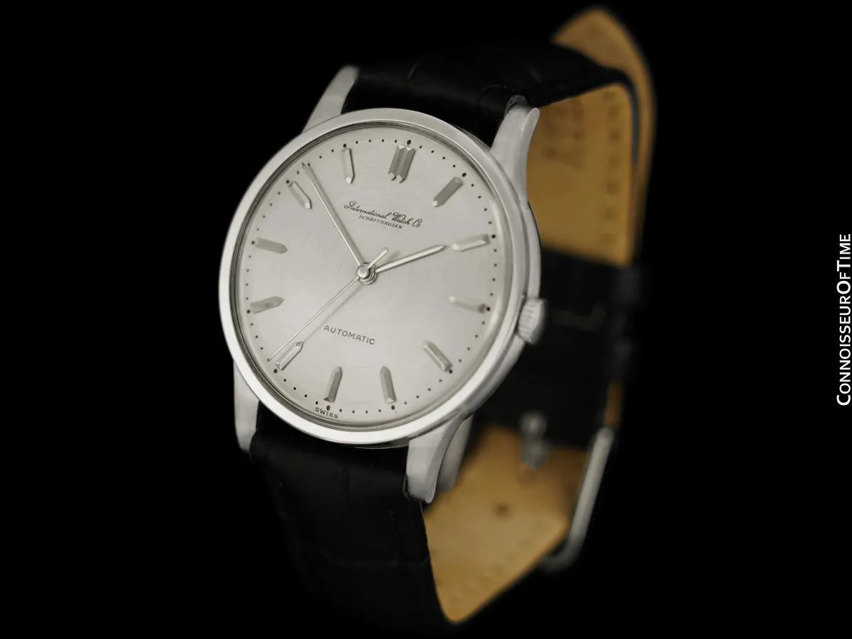 1961 IWC Vintage Mens Full Size Automatic Cal. 853 Isomura Watch - Platinum