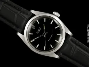 1961 Rolex Oyster Precision Classic Vintage Mens Handwound Watch with Black Dial - Stainless Steel