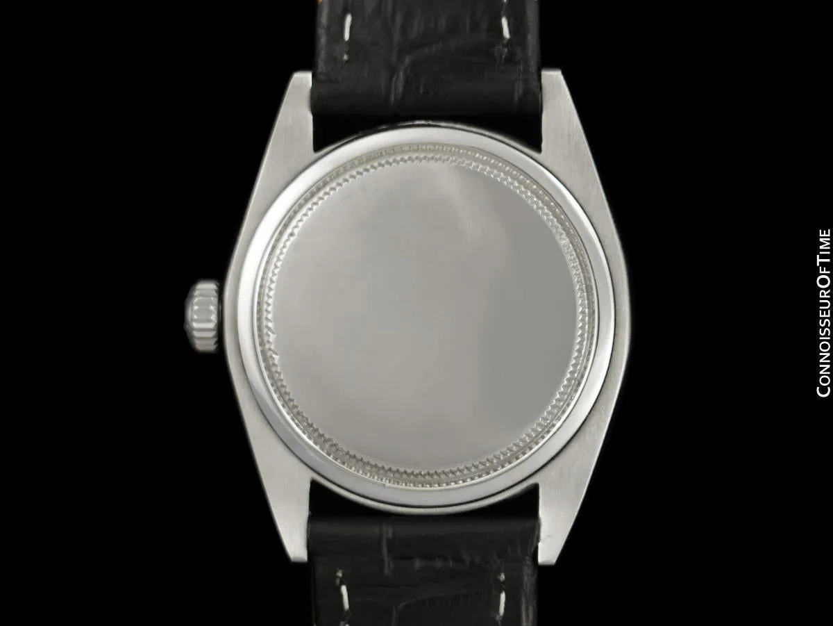1961 Rolex Oyster Precision Classic Vintage Mens Handwound Watch with Black Dial - Stainless Steel