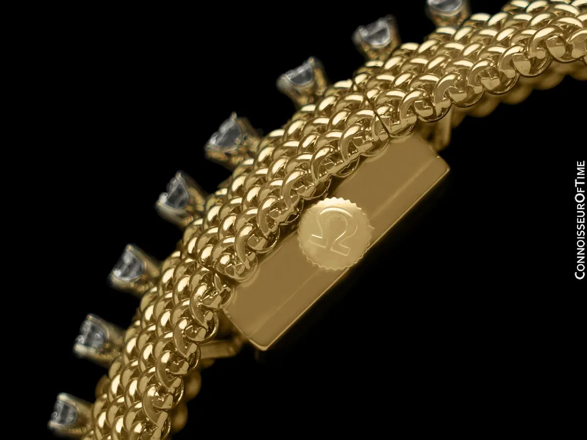 1964 Omega Ladies Vintage Cocktail Covered 14K Gold & Diamond Watch - All Original