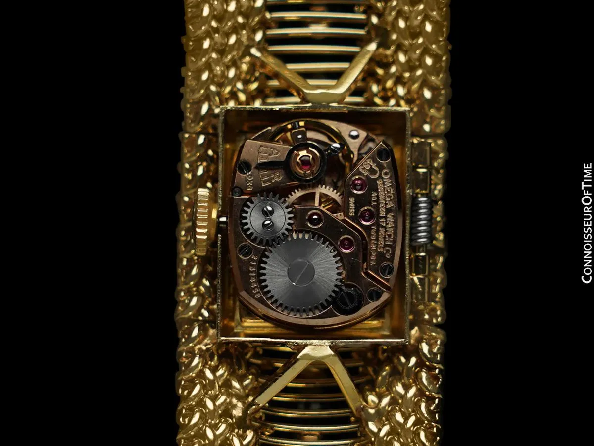 1964 Omega Ladies Vintage Cocktail Covered 14K Gold & Diamond Watch - All Original