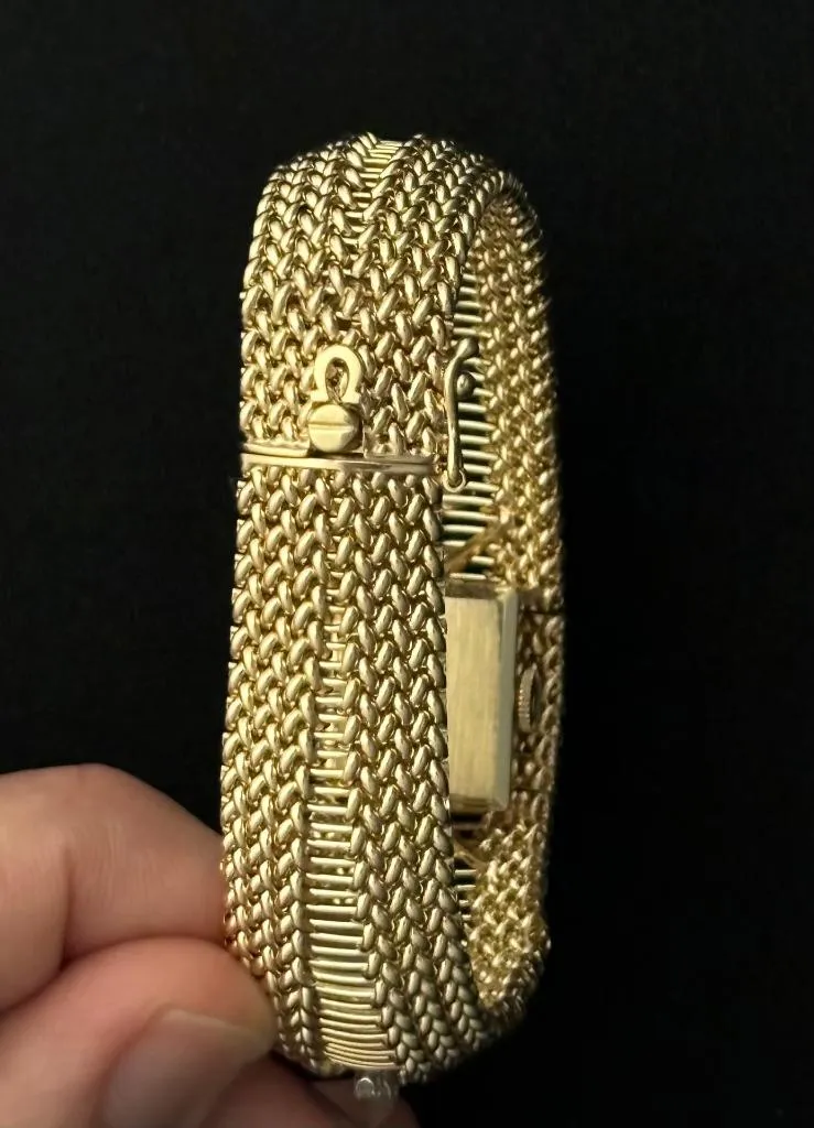 1964 Omega Ladies Vintage Cocktail Covered 14K Gold & Diamond Watch - All Original
