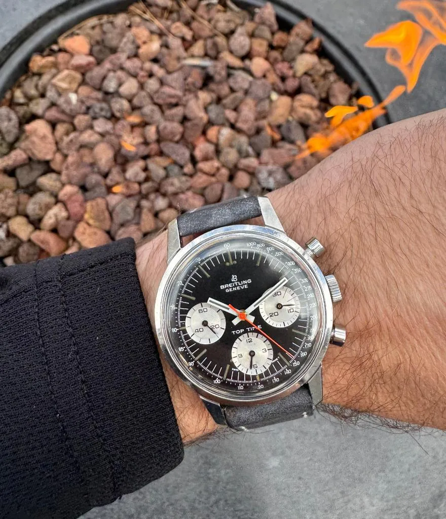 1969 Breitling Top Time Vintage Aviator's Panda Dial Chronograph Watch - Stainless Steel