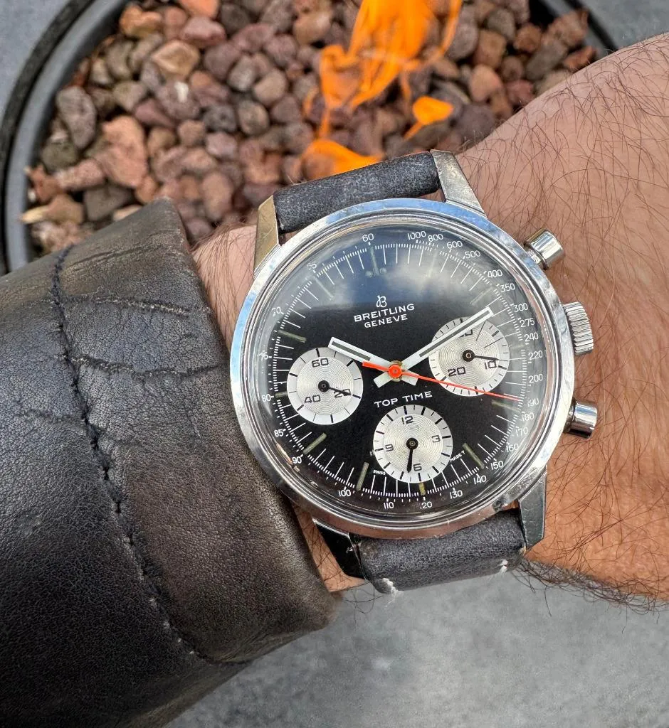 1969 Breitling Top Time Vintage Aviator's Panda Dial Chronograph Watch - Stainless Steel