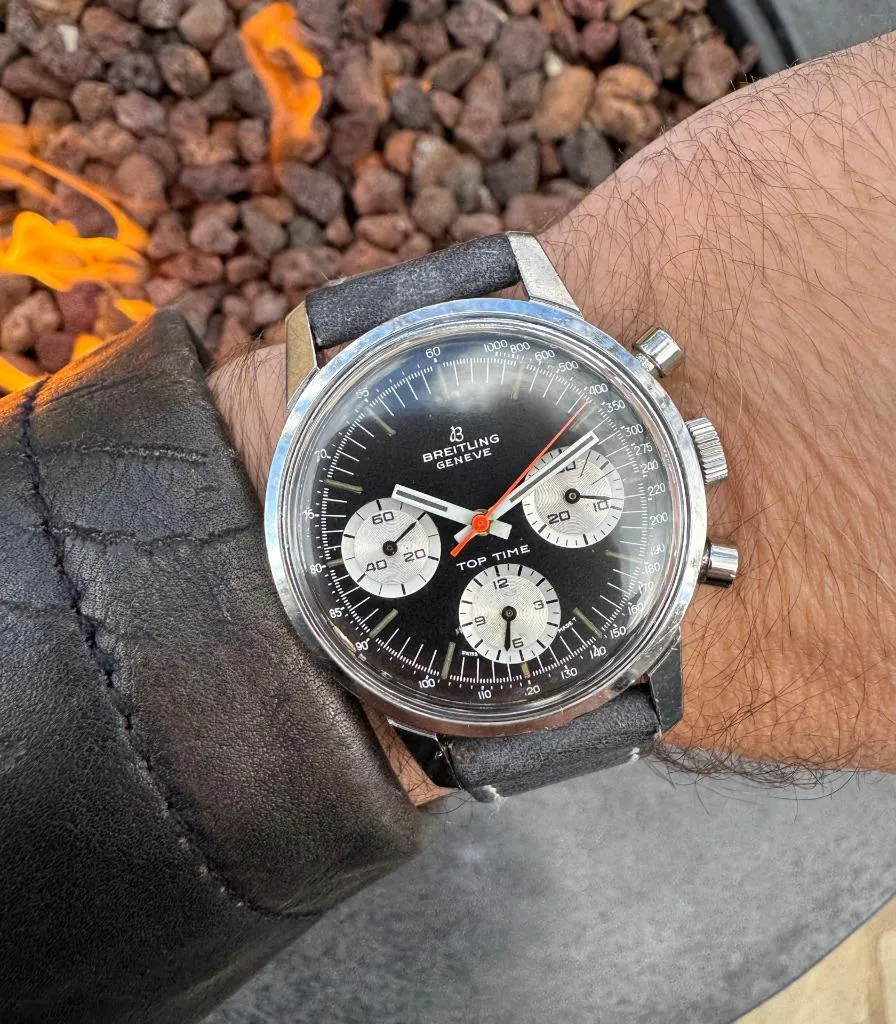 1969 Breitling Top Time Vintage Aviator's Panda Dial Chronograph Watch - Stainless Steel