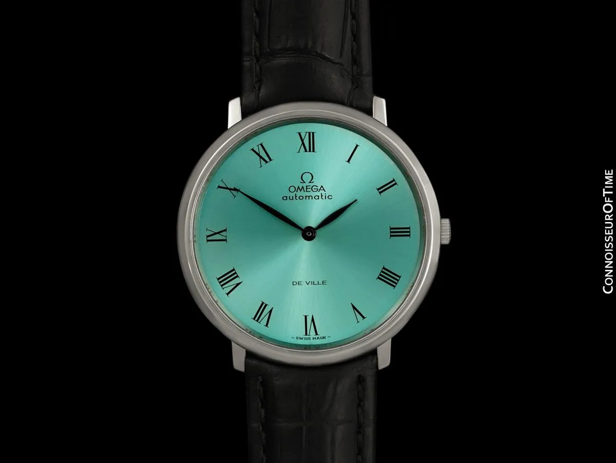 1969 Omega Vintage De Ville Mens Full Size Automatic Watch with Tiffany Blue Dial - Stainless Steel