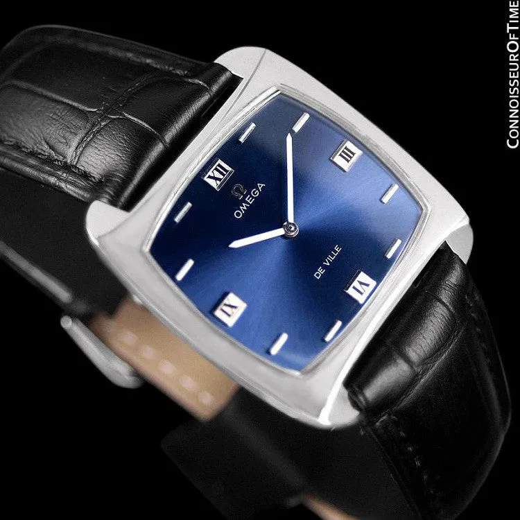 1970 Omega De Ville Full Size Mens Retro Ultra Thin TV Watch - Stainless Steel