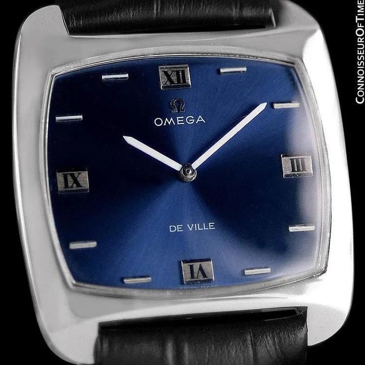 1970 Omega De Ville Full Size Mens Retro Ultra Thin TV Watch - Stainless Steel
