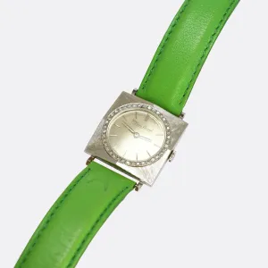 1970's Lucien Piccard Diamond & 14k White Gold Wristwatch