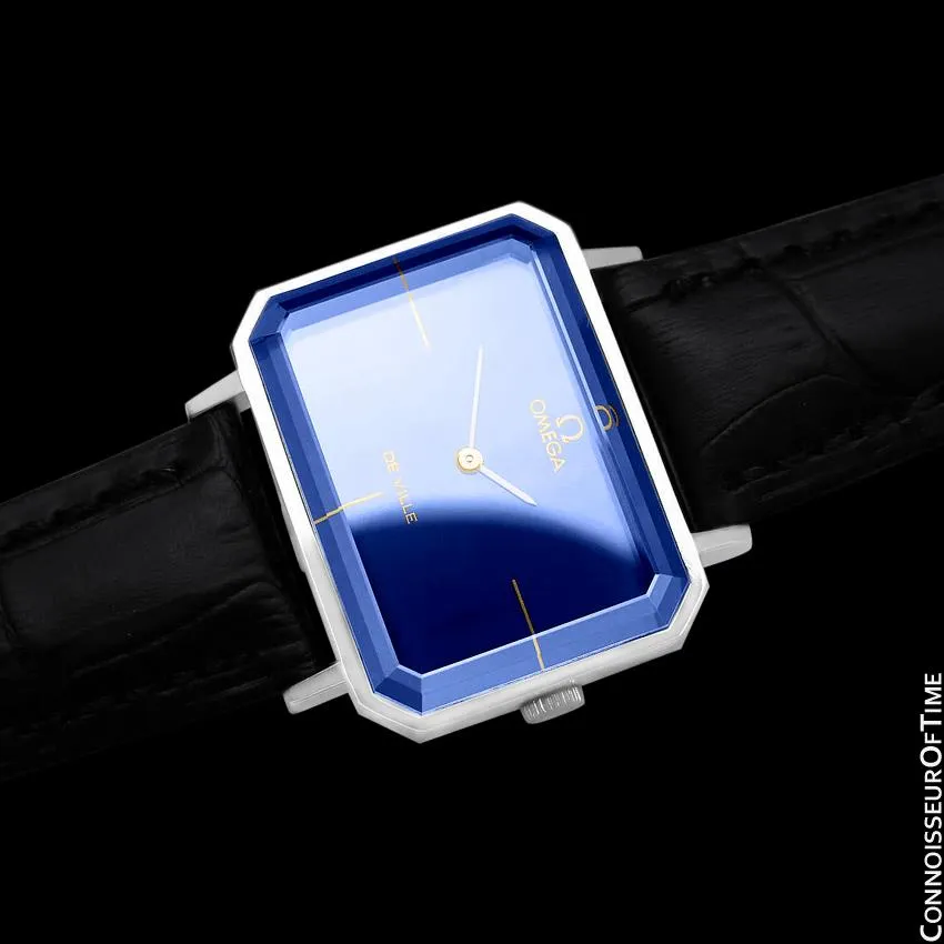 1971 Omega De Ville Mens Midsize "Emerald" Modern Watch By Andrew Grima - Stainless Steel