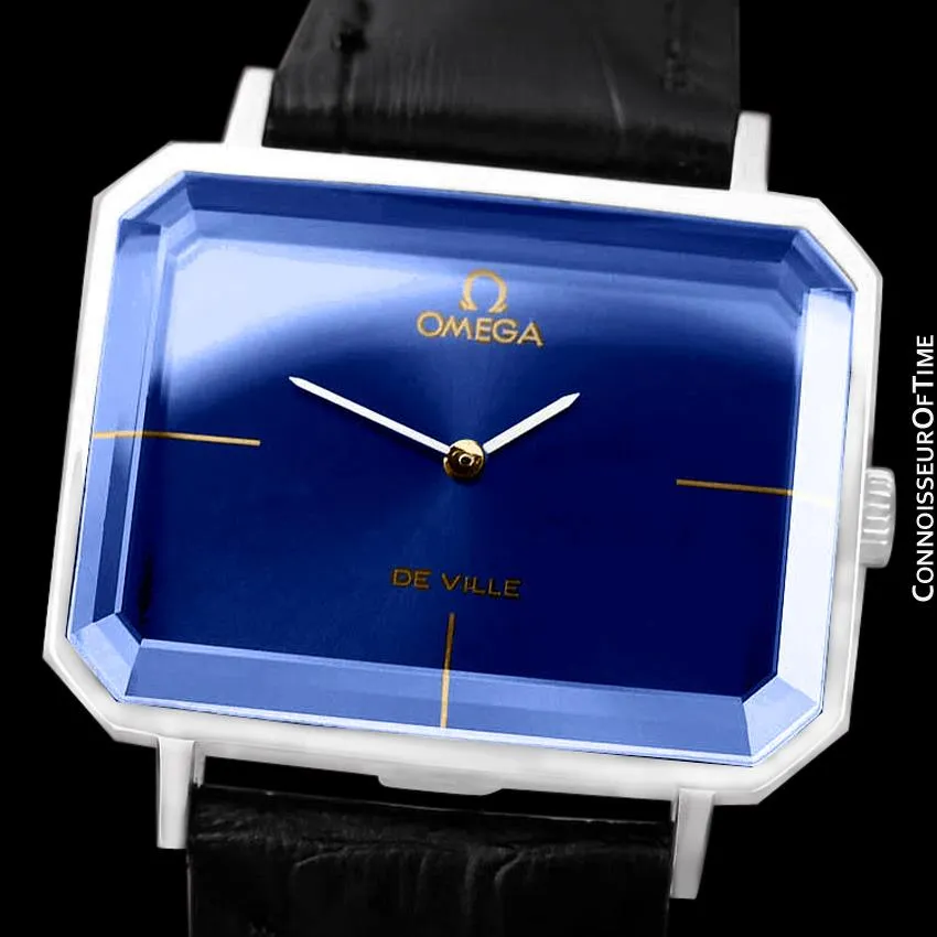 1971 Omega De Ville Mens Midsize "Emerald" Modern Watch By Andrew Grima - Stainless Steel