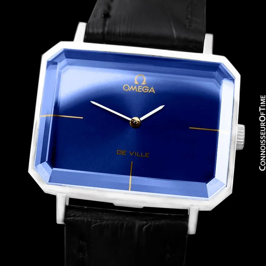 1971 Omega De Ville Mens Midsize "Emerald" Modern Watch By Andrew Grima - Stainless Steel