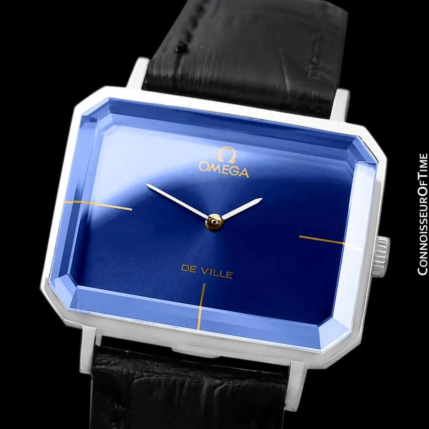 1971 Omega De Ville Mens Midsize "Emerald" Modern Watch By Andrew Grima - Stainless Steel