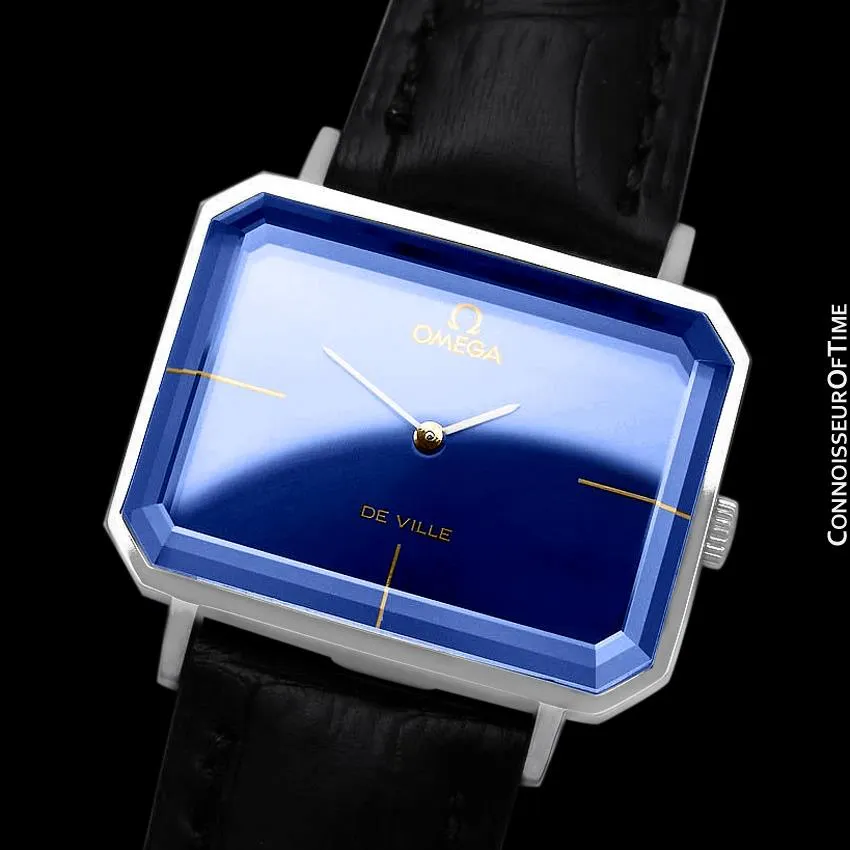 1971 Omega De Ville Mens Midsize "Emerald" Modern Watch By Andrew Grima - Stainless Steel