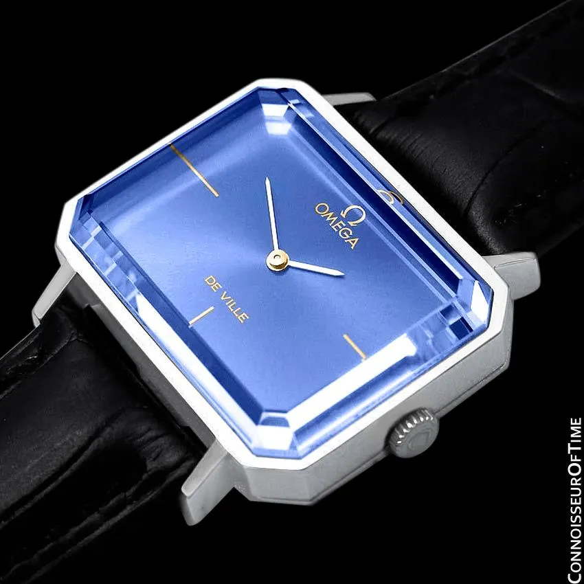 1971 Omega De Ville Mens Midsize "Emerald" Modern Watch By Andrew Grima - Stainless Steel