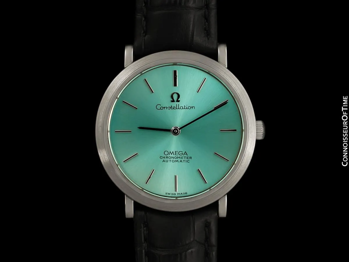 1972 Omega Constellation Mens Automatic Chronometer Watch with Tiffany Blue Dial - Stainless Steel